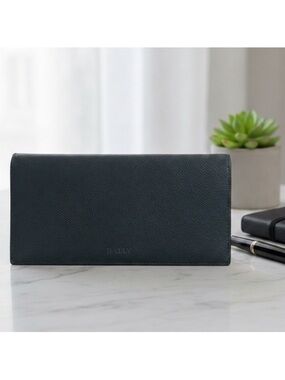 BALLY Switzerland Leather
Continental Wallet Navy Blue Long
Logo Luxury Baliro